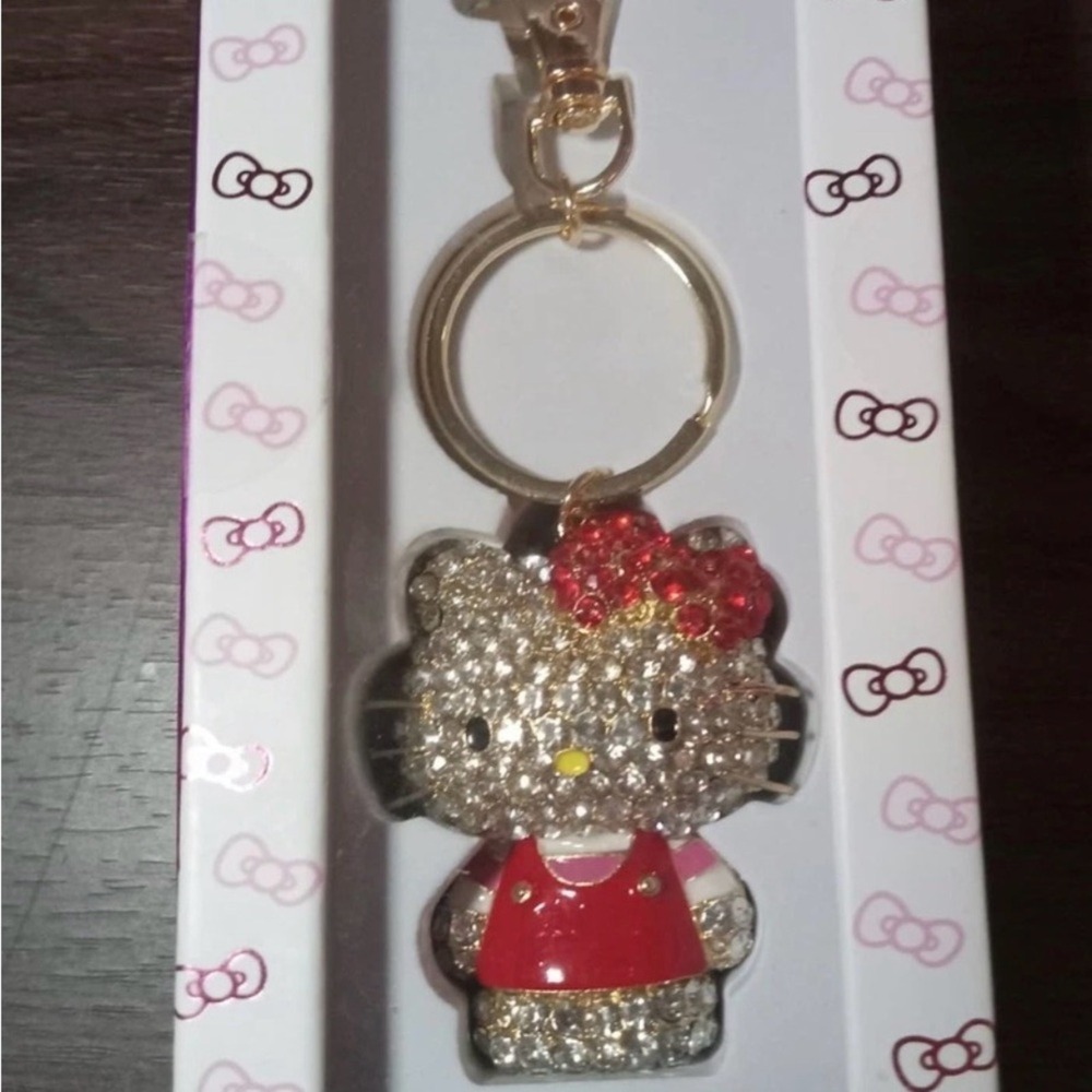 Hello Kitty Crystal bling Keychain red NEW in box